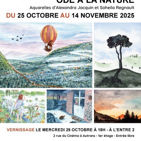 Vernissage exposition "ode à la nature" aquarelles d'Alexandra Jacquin et Soheila Regnault